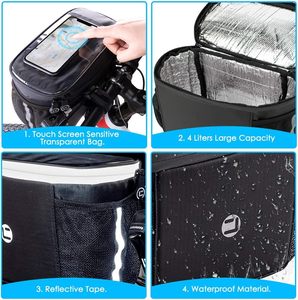 Bolsa multifuncional para manillar de bicicleta, gran capacidad, con correas para los hombros, diseño duradero, bolsa para manillar de ciclismo - Product Image 1