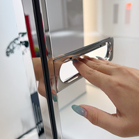 Paroi de douche en verre pivotante minimaliste FUSA, design carré moderne, verre trempé de 10 mm, quincaillerie en acier inoxydable pour hôtel