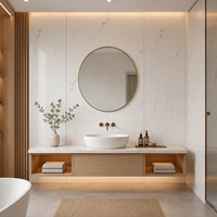 Lámina de PVC con Efecto Mármol Blanco, Resistente al Agua, Panel de Pared Comercial para Hoteles, WYRAX