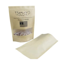 Pochette Doypack Marron Mat avec Fermeture Zip et Fenêtre Personnalisée, Qualité Alimentaire, Biodégradable, Écologique, en PE, pour Chips, Aliments pour Animaux, Sucre