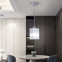 Lustre moderne suspendu en acier inoxydable pour restaurant, luminaire de plafond en cristal, éclairage suspendu pour banc de cuisine et table à manger