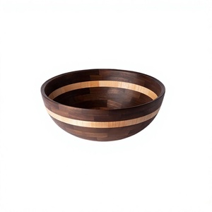 Premium Quality Wooden Salad Bowl Admirable Design Brown Color Snacks Fruits Sweets Serving Bowl In Bulk - Product Image 1