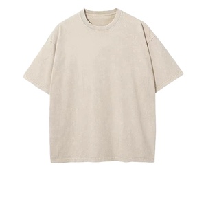 TKAN224 Custom Streetwear Vintage Washed Boxy fit <b>Men</b> 100% Cotton Knitted Oversized <b>Short</b> <b>Sleeve</b> style O-neck fashion T-<b>Shirt</b> - Product Image 1