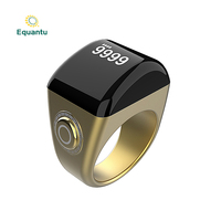 Equantu QB702 Anillo de Rosario, Contador de Oraciones Zikr Tasbih, Regalo Musulmán, Aplicación de Fábrica, Azan, Rosario Electrónico Personalizable