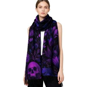 Custom UV Printed 2-in-1 Polyester Shawl/Scarf Soft <strong>Wool</strong> Feel Unique Design Versatile Winter <strong>Wrap</strong> for Parties - Product Image 4