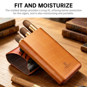 CIGARLOONG Étui à cigares en <span class=keywords><strong>cuir</strong></span> portable avec motif cheval élégant pour l'extérieur - Product Image 5
