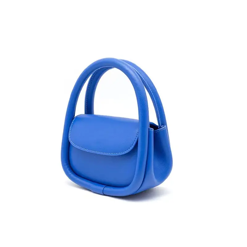 좋은 품질 가죽 마이크로 가방 작은 손 지갑 귀여운 파우치 블루 레이디 가방