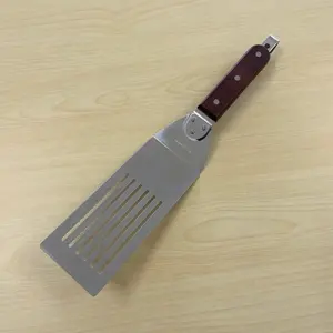 18-0 Pisau Stainless Steel, Terpaku Rose Pegangan Kayu All-Purpose Turner Spatula, All-Purpose Turner dengan Lubang/dengan Tidak Ada Lubang