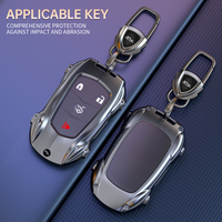 Protection de clé télécommande intelligente à 4 boutons en alliage de zinc de style supercar premium pour Cadillac CT4 CT5 CT6 XT4 XT5 XT6 ATSL XTS Escalade