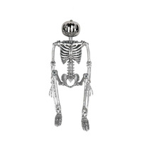 Décorations d'Halloween Squelette Métallique Suspendu 45cm Articulations Mobiles Matière Plastique Ornements Citrouille Alien Humain pour une ambiance effrayante
