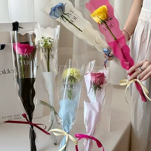 Sac d'emballage personnalisable en gros, en matière OPP imperméable, imprimé en sérigraphie, pour bouquets floraux, motif <span class=keywords><strong>sirène</strong></span>, pièce unique - Product Image 4