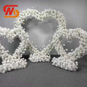 SMOOTH <b>White</b> Colors <b>Artificial</b> Flower Arch Portable Small Heart flower Stand for Wedding Party Ceremony Stage Decoration - Product Image 4