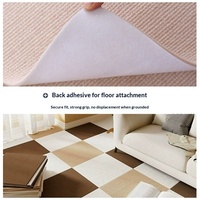 Tapis auto-adhésif japonais entièrement couvrant, tissé à la machine, librement assemblable, pour salon et chambre, amovible et lavable