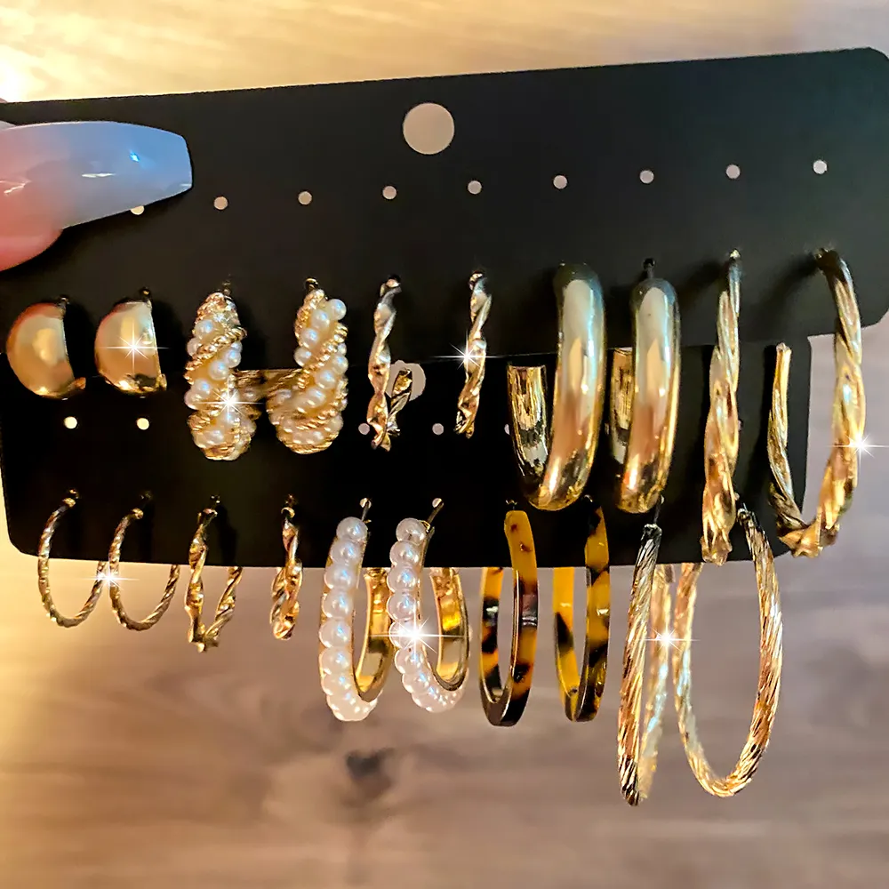 VKME Fashion Metal Circle Drop Earrings Set For Women Korean Butterfly Pearl Hoop Earrings 2022 Trend Party Jewelry