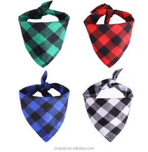 Asciugamano a triangolo per animali domestici sciarpa a quadri di cotone medio grande per cani bandane collo - Product Image 2