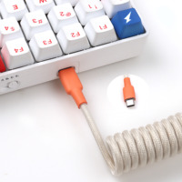 Câble de clavier USB-C Type-C en nylon tressé double, charge rapide 3A, conducteur en cuivre pur pour clavier mécanique et ordinateur