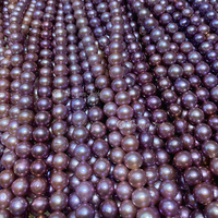 9-11mm AAAA naturel violet rond Edison perle grande taille perle d'eau douce en vrac pour l'artisanat fabrication de bijoux en vrac en gros