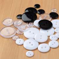 Botón de costura de resina de 2 agujeros transparente negro blanco redondo coser botón accesorios hechos a mano niños botón artesanías