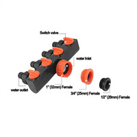Distributeur de tuyau d'arrosage ABS à quatre voies, raccord femelle 1/2, 3/4, 1 pouce, déviateur de robinet extérieur, adaptateur de connexion rapide