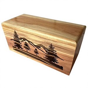 Urne de crémation en bois d'arbres de séquoia de montagne pour adultes pour cendres humaines avec sac de velours gratuit - Product Image 1