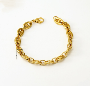 Bracelet personnalisé en acier inoxydable avec <span class=keywords><strong>boucle</strong></span> en fer à cheval, bracelet ouvert en forme <span class=keywords><strong>de</strong></span> <span class=keywords><strong>nez</strong></span> <span class=keywords><strong>de</strong></span> cochon, bracelet chaîne en grains <span class=keywords><strong>de</strong></span> café pour femmes et hommes - Product Image 2