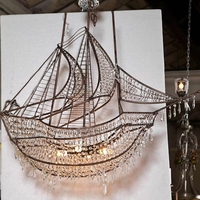 Lustre en cristal en forme de bateau, style moderne et luxueux, en métal, pour hôtel, villa, hall d'entrée, salon