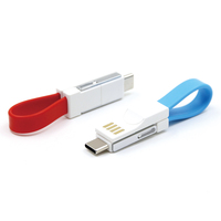 Kabel Charger Magnet 3 in 1 USB Keychain Ukuran Pendek dan Saku, Hadiah Promosi Bersertifikasi CE RoHS