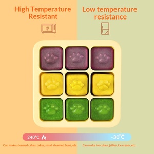 Molde de silicona ecológico de grado alimenticio con forma de pata de gato para cubitos de hielo - Congelación rápida y fácil desmolde, apto para congelador, ideal para preparar DIY de alimentos para bebés (panecillos al vapor/panecillos de arroz) - Product Image 4