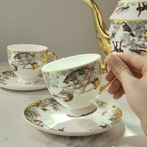 Service à thé en porcelaine fine de style européen, série Jungle, best-seller de haute qualité - Product Image 5