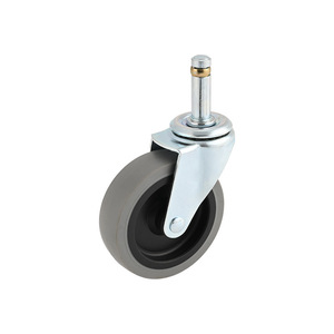 OEM Factory Wholesales 3inch 4inch TPE/PP <b>Plastic</b> Round Stem Caster <b>Wheel</b> with Vibration Reduction for Express Mobile Cart - Product Image 1