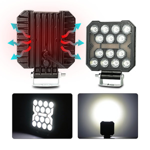 Liuhjg đèn phụ trợ cho xe máy 14 ống kính trắng và màu vàng khẩu độ <span class=keywords><strong>LED</strong></span> làm việc ánh sáng thiết kế mới Đèn lái xe - Product Image 4