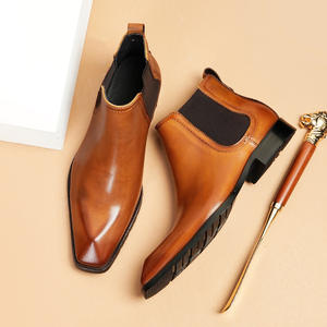 Botas de Tobillo Balmoral de Cuero para Hombre, Textura Lijada a Mano, Estilo Amish, Algodón, Resistentes al Agua, Antideslizantes - Product Image 3