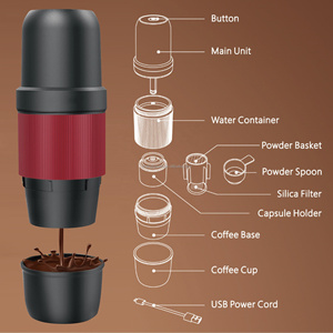 Machine à café électrique portable USB avec coque extérieure en plastique, <span class=keywords><strong>petite</strong></span> capacité, pour expresso italien en poudre, idéale pour les voyages, le travail, l'extérieur et les camping-cars - Product Image 3
