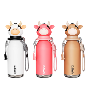 Vacío de acero inoxidable de doble pared <span class=keywords><strong>NiuNiu</strong></span> Botella de agua de 500ml con cabeza de animal suave desmontable para niños y adolescentes con asa - Product Image 1