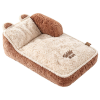 Lit pour chien avec soutien du cou pour chiens de petite et moyenne taille, lit chaud pour l'hiver, canapé-nid pour animaux de compagnie toutes saisons
