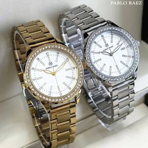 Montre-bracelet pour femme de luxe en acier inoxydable doré avec cadran en verre, étanche, mouvement à quartz lumineux, logo personnalisé, OEM ODM - Product Image 3