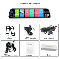Dernière 12 Pouces 4G WIFI Android 8.1 ADAS Rétroviseur Miroir De Voiture DVR HD 1080P GPS navigator Dash Cam Double Lentille Enregistreur Greffier