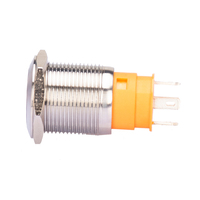 Sakelar Tombol Tekan Logam Tahan Air IP67 19mm Arus Besar 20a Stainless Steel LED Biru On Off Momentary