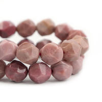 Perles de pierre naturelle facettées en forme de losange de 8 mm faites à la main, turquoise, agate, grenat, quartz rose pour bracelet