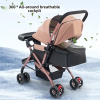 Poussette bébé pliable bidirectionnelle légère, respirante et écologique en métal, avec fonctions assise et couchée, pour 0-3 ans, livraison directe