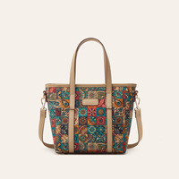 Sac à bandoulière décontracté vintage WS183 avec imprimé, fermeture éclair, deux poignées, doublure en polyester, nouveau sac de shopping, sac fourre-tout pour femmes