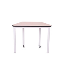 Ensemble de mobilier scolaire en métal pour enfants, idéal pour la peinture artistique, la pratique de l'écriture et l'éducation précoce, adapté aux salles ouvertes, avec chaise et bureau trapézoïdaux