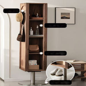 Estantería Giratoria de 360 Grados para Libros |   Gabinete de Almacenamiento de Madera Sólida con Barra para Colgar, Iluminación LED, Color Personalizado para Uso en Supermercados - Product Image 2