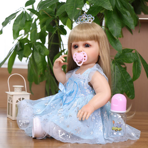 Poupée Reborn de 22 pouces, fille réaliste, bébé nouveau-né en vinyle et <span class=keywords><strong>silicone</strong></span>, poupées Reborn personnalisées - Product Image 3