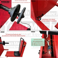 Équilibreuse et aligneuse de roues de camion automatique YuanMech, homologuée CE, capacité maximale de roue 200 kg