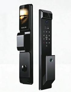 قفل ذكي أساسي من ميليت بلاك مع تقنية التعرف على الوجه ثلاثي الأبعاد ومراقبة في الوقت الفعلي وعين سحرية داخلية لأمان أبواب المنزل - Product Image 1