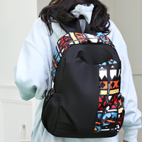 Mochila de Viaje para Actividades al Aire Libre, Mochila Moderna para Computadora, Mochila Oxford Geométrica Impermeable con Cierre, Mochila para Estudiantes