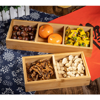 Boîte Cadeau en Bois de Bambou Faite à la Main avec 2, 3, 4, 6 ou 9 Compartiments pour Fruits Secs, Desserts et Bonbons – Vente en Gros