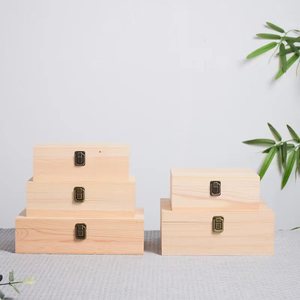 Caja de Almacenamiento de Madera Rectangular con Tapa Abatible, Caja para Joyería, Embalaje General, Tamaño Personalizable, Opción de Grabado - Product Image 2