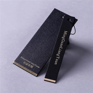 Special <b>Cardboard</b> Hot Stamping Paper Garment hang Tags Luxury <b>Thick</b> Black Brand Labels and Tags Personalised Swing Tag - Product Image 2